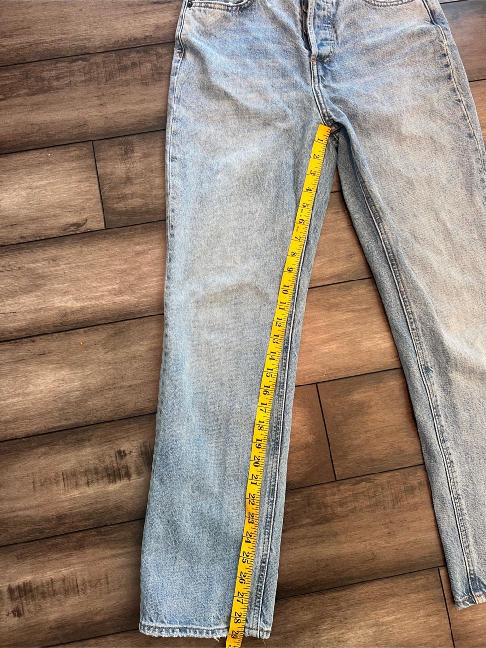ARITZIA Denim Forum Joni high rise loose Light Blue Wide Leg Jeans 100% Cotton - Picture 11 of 14